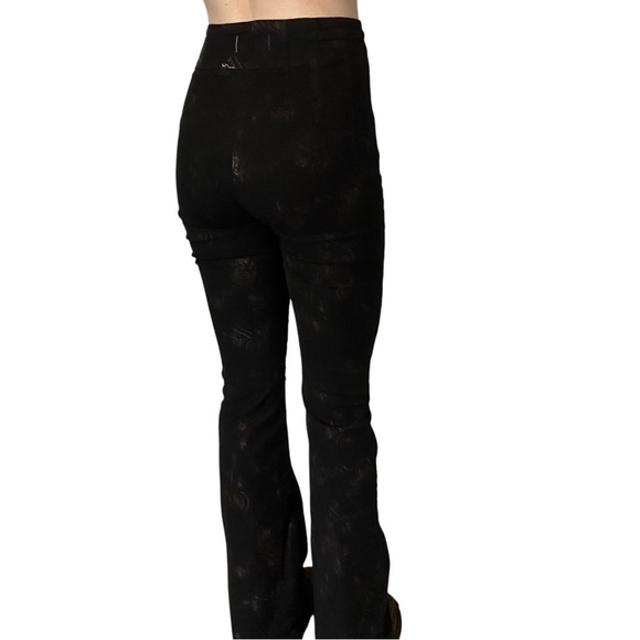 Free People Flare Jeans Pants Black Metallic Grunge Boho Festival Size 28 - Picture 3 of 7